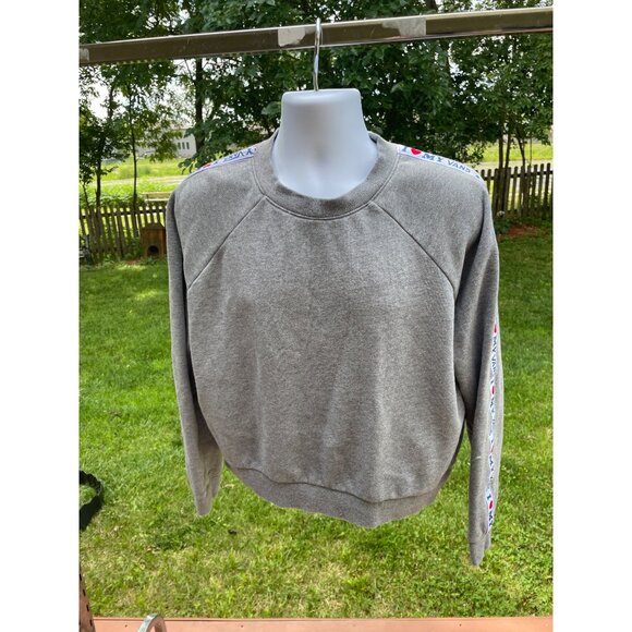 Vans Womens Gray Crewneck Sweatshirt With "I ❤️ My Vans" Sleeve Tape Design Size - Picture 1 of 6